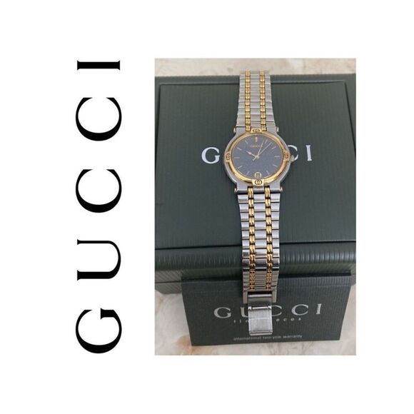 Gucci Accessories - Vintage GUCCI 9000M Gold Plated & Stainless Steel Wristwatch - Unisex